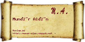 Munár Alán névjegykártya